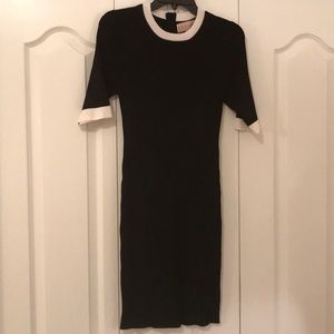 Black and White Body Contour Dress